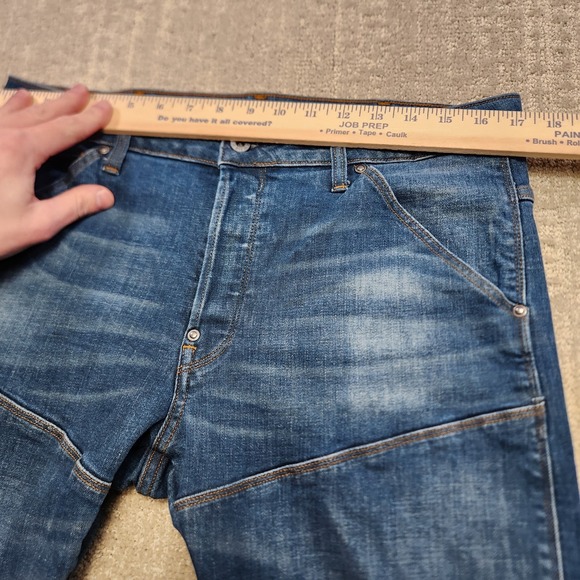 G Star Raw Jeans Men 34x32 5620 3D Slim Fit Double Knee Moto Stretch Denim Blue - Picture 7 of 16